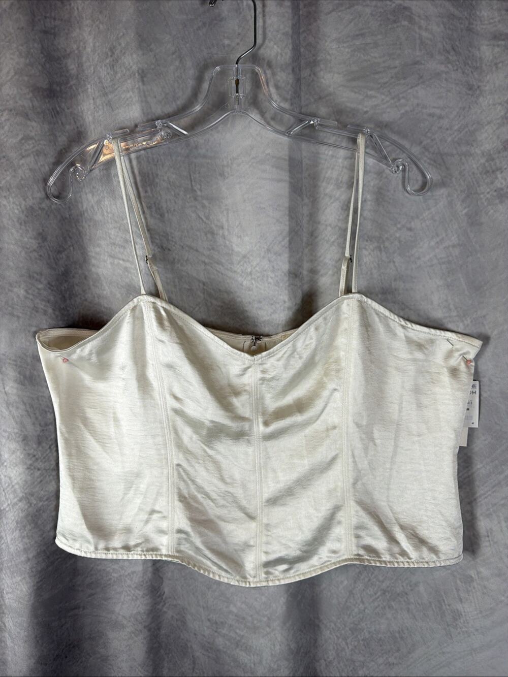 Open Edit Cream Sleeveless Corset Cami Tank Top Size XL